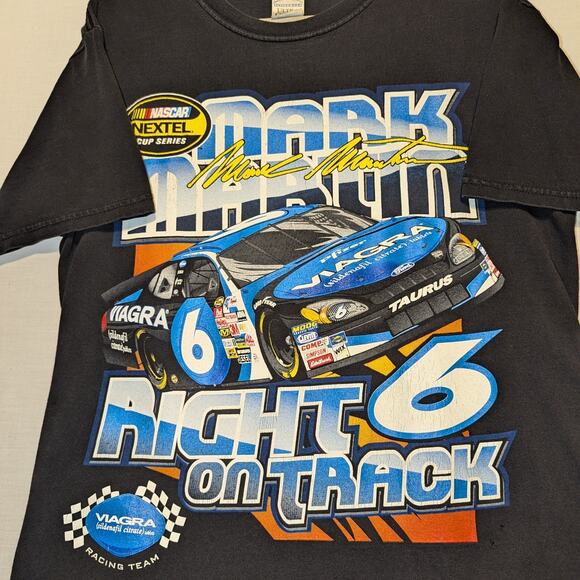 90s Mark Martin Right on Track NASCAR t shirt - Picture 3 of 6